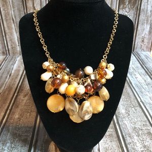 Dress Barn, Gold tone, double stranded necklace.